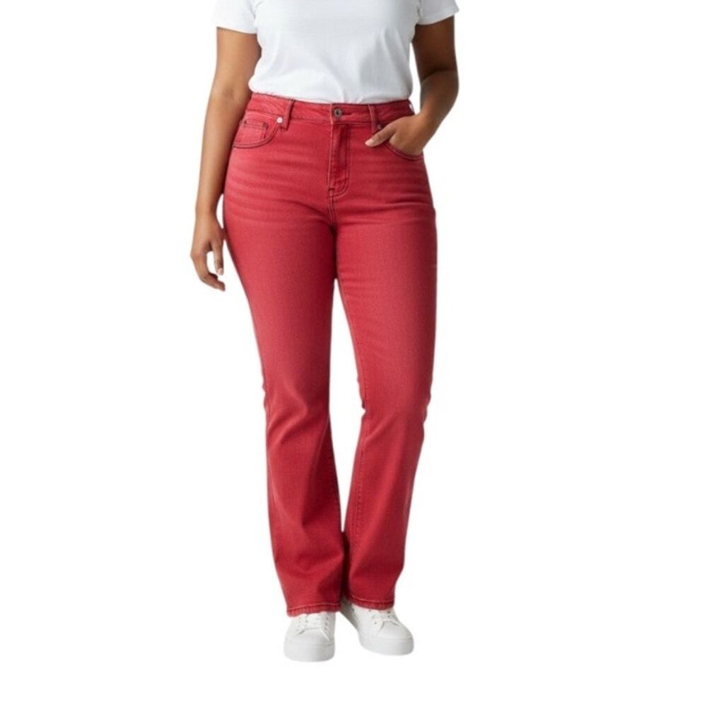 90s Retro DG2 by Diane Gilman red high rise jeans size 14P